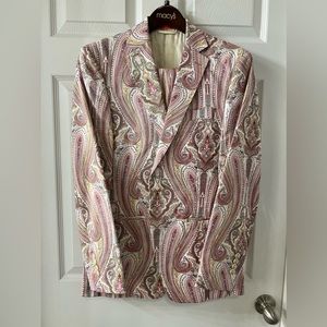 Tallis Mens Paisley Print Suit Size 36R